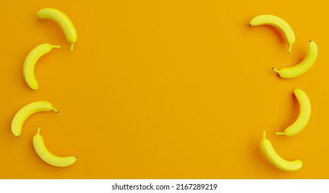 Ripe Bananas On Yellow Background Promotion Stock Illustration ...