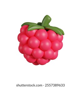 Ripe Raspberry 3D render illustration