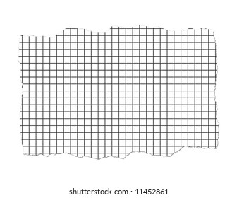 Ripped Graph Paper Illustration Isolated On White