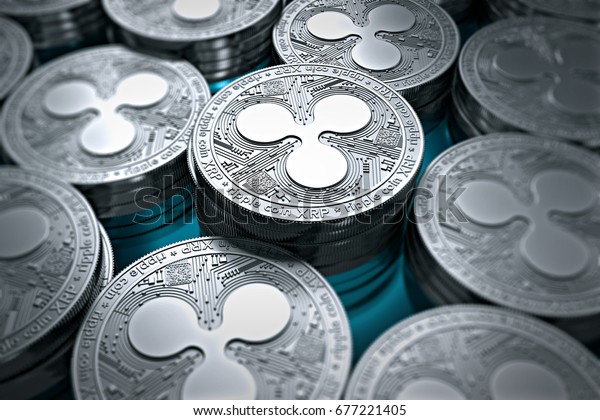 Ripple Coins Xrp Blurry Closeup New Stock Illustration 677221405