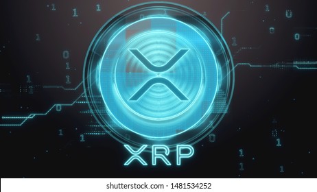 Ripple Cryptocurrency Xrp Symbol Hitech Futuristic Stock Illustration 1481534252