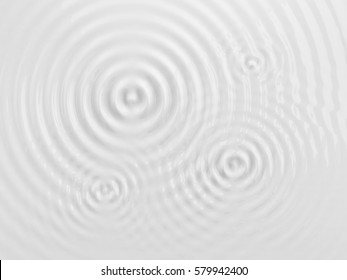 Ripples on a white liquid surface, milk or cream texture. 3D illustration. Abstract background.  