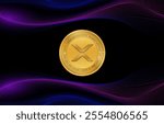 ripple-xrp virtual currency images on digital background. 3d illustrations.