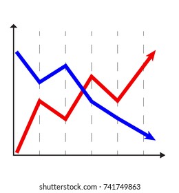 Rise Fall Chart Statistic Chart Diagram Stock Illustration 741749863 