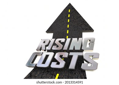 Rising Costs Arrow Up Road Travel Transportation Fuel Gas Price Increase 3d Illustration