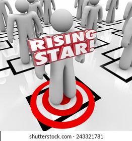 Rising Star 3d Word On An Employee, Worker Or Staff Person To Illustrate Your Best Or Top Performer In The Organization, Business Or Company