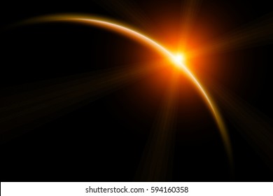 Rising Sun Behind Planet