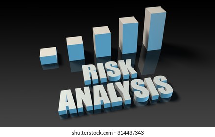 Risk Analysis Graph Chart In 3d On Blue And Black