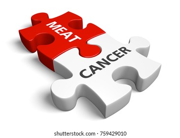 Risk Of Cancer From Eating Red Meat, Processed Meat, And Other Animal Products, 3D Rendering