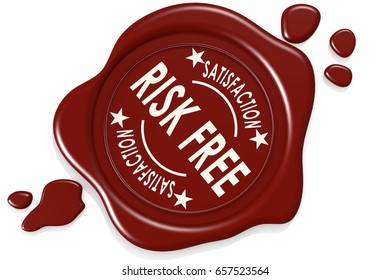 Risk Free Label Seal Isolated On White Background, 3D Rendering