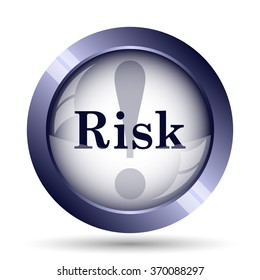 Risk icon. Internet button on white background.