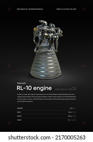 RL-10 Rocket Engine 3D Illustration Poster