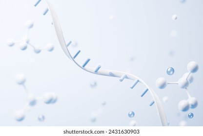 RNA with biological concept, 3d rendering. 3D illustration.