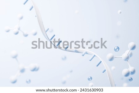 RNA with biological concept, 3d rendering. 3D illustration.