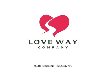 Road and Heart Logo design inspiration - Powered by Shutterstock