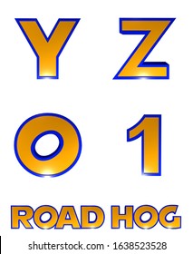 Road Hog Alphabet  - 3D Illustration