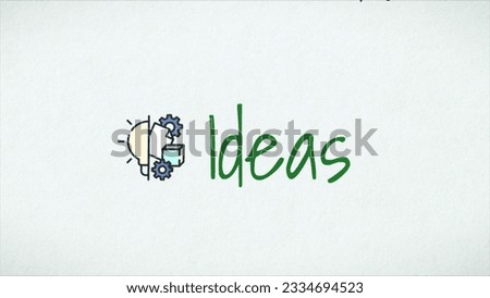 Road to ideas concept loopable animation. Elements of idea. Animatiom on the concept of ideas. 3D Illustration