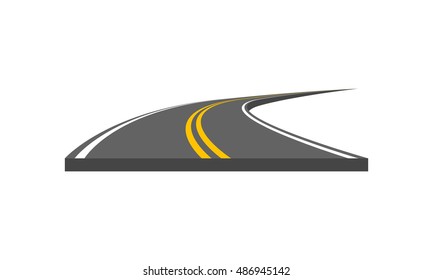 Road Illustration Curved Highway Markings Stock Illustration 486945142 ...