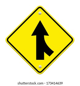 Merge Road Sign On White Background Stock Photo (Edit Now) 238886731