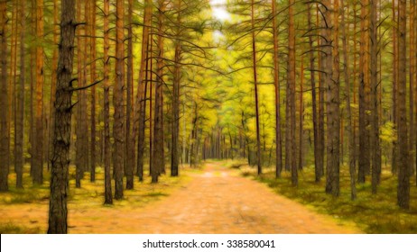 Road in a pine forest. - Powered by Shutterstock - Get 15% off with code: PIKWIZARD15