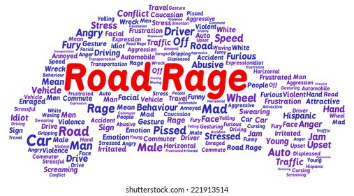 Road Rage Word Cloud Shape Concept