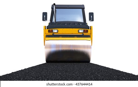 Road Roller Isolated On White Background Stock Illustration 437644414 ...