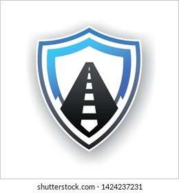 Road Safety Logo - Blue Shield And Black Road