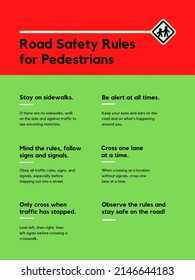 Road Safety Rules Pedestrian Stock Illustration 2146644183 | Shutterstock