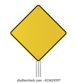 Road sign. 3d illustration isolated on white background - Shutterstock ID 413419297