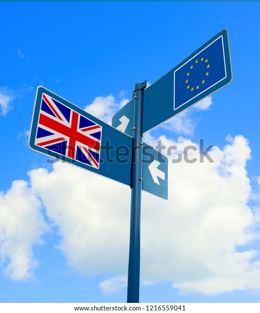 Road Sign Flags European Union United Stock Illustration 1216559041 ...