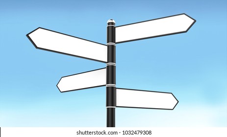 Street Sign Arrows Blank White Color Stock Illustration 1032479326