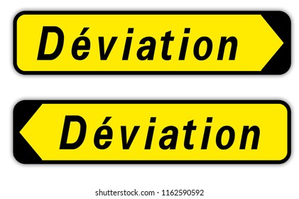 Road Sign In France: Bypass - Detour - Diversion