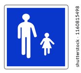 Road sign in France: pedestrian zone - traffic signal Pedestrians on the road -  pedestrian on crosswalk