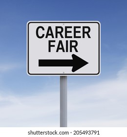 A Road Sign Indicating Career Fair 