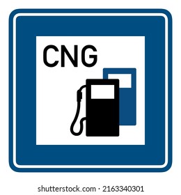 Road Sign Indicating A CNG Fuel Station