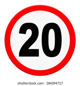 Speed Limit Traffic Sign 20 Vector Stock Vector (Royalty Free ...