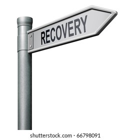 Road Sign Indicating Way To Recovery Economic Growth Market Recovery Button Icon  Isolated Arrow