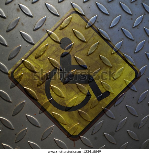 road sign painted on a\
metal panel