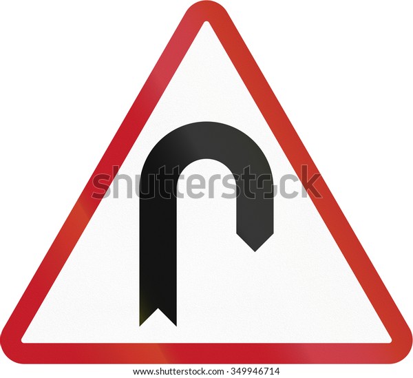 Road Sign Philippines Hairpin Bend Stock Illustration 349946714