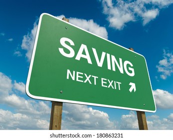 Road sign to saving