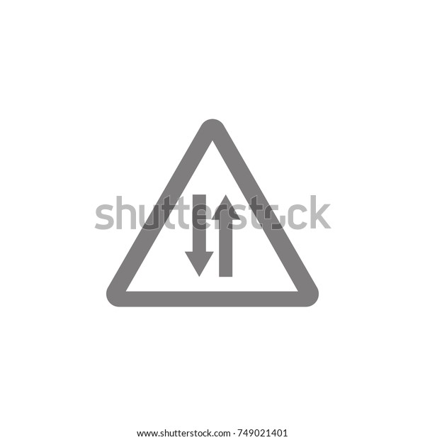Road Sign\
Warning Two Way Traffic icon Simple web black icon, can be used as\
web element icon on white\
background