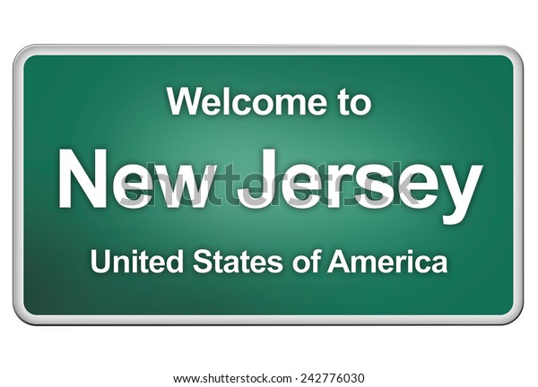 Road Sign Welcome New Jersey Stock Illustration 242776030 Shutterstock