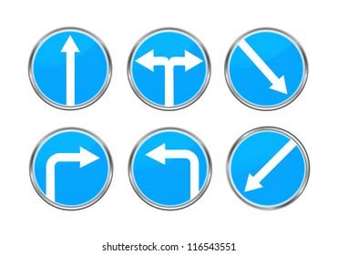 Road Signs Set Raster Version Vector Stock Illustration 116543551 ...