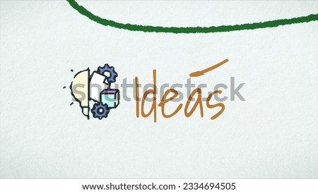 Road to success concept loopable animation. Elements of success. Animatiom on the concept of success. 3D Illustration