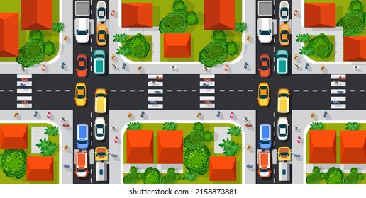 Road Top View Highways Many Different Stock Illustration 2158873881 ...