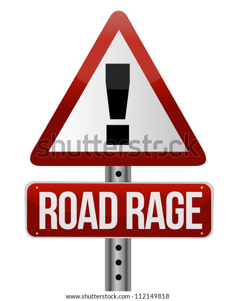  road traffic\
sign with a road rage\
concept