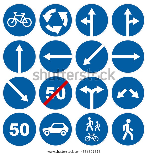 Road Traffic Signs Collections Isolated On Stock Illustration 556829515 ...