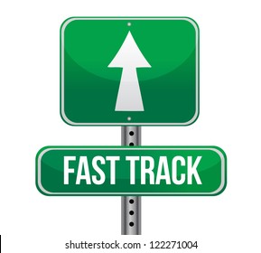 Roadsign With A Fast Track Concept Illustration Design