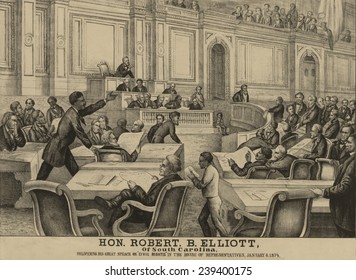 Robert B. Elliott (1842-1884), Of South Carolina, Delivered A Speech For An 1874 Civil Rights Act, In The US House Of Representatives.