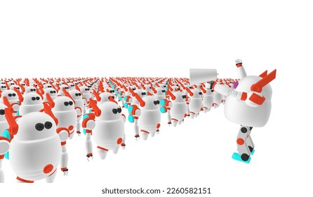 Robot artificial intelligence  AI system is learning living things.in classroom robot kid ,concept technology ,3d illustration